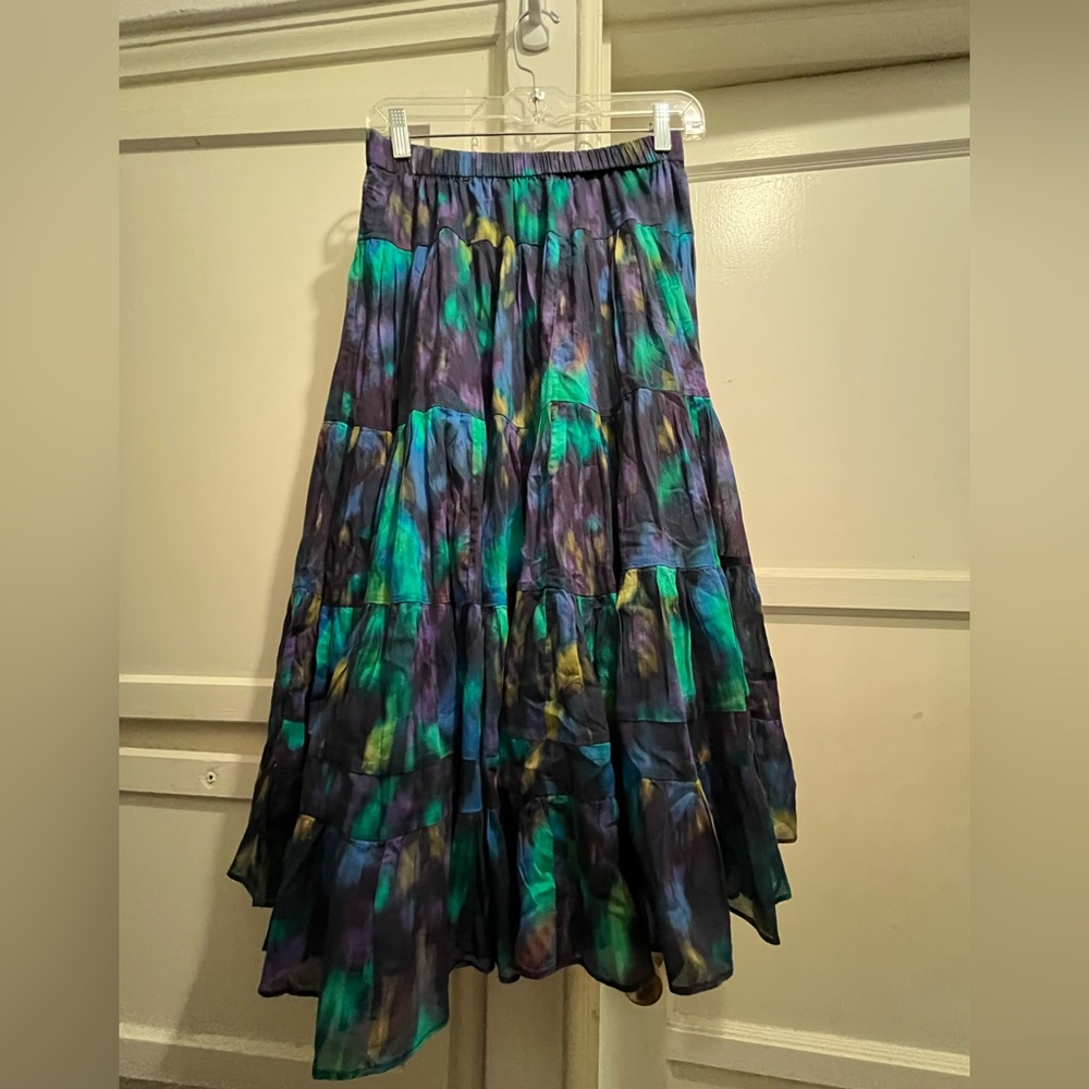 Isabel MARANT ETOILE Elfa Printed Midi Skirt size 36 blue/green print sz small - Picture 2 of 16